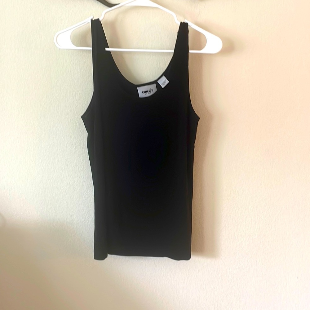 Chicos travelers black tank top